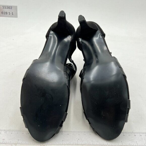 Black Peep Open Toe Sandals Boot Cut Out Buckle Ankle Bootie Low Heel Shoes